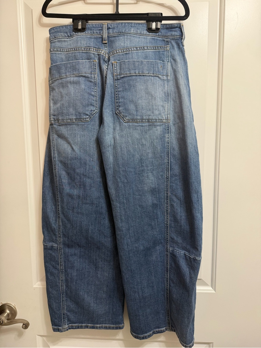 Anthropologie Pilcro Medium Wash Barrel Leg Jeans Size 28 Horseshoe Cropped Chic - Picture 8 of 8